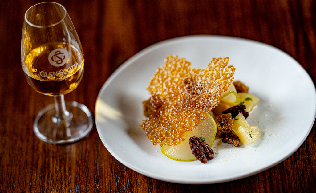 Poached Pear Salad with Whisky Caramel